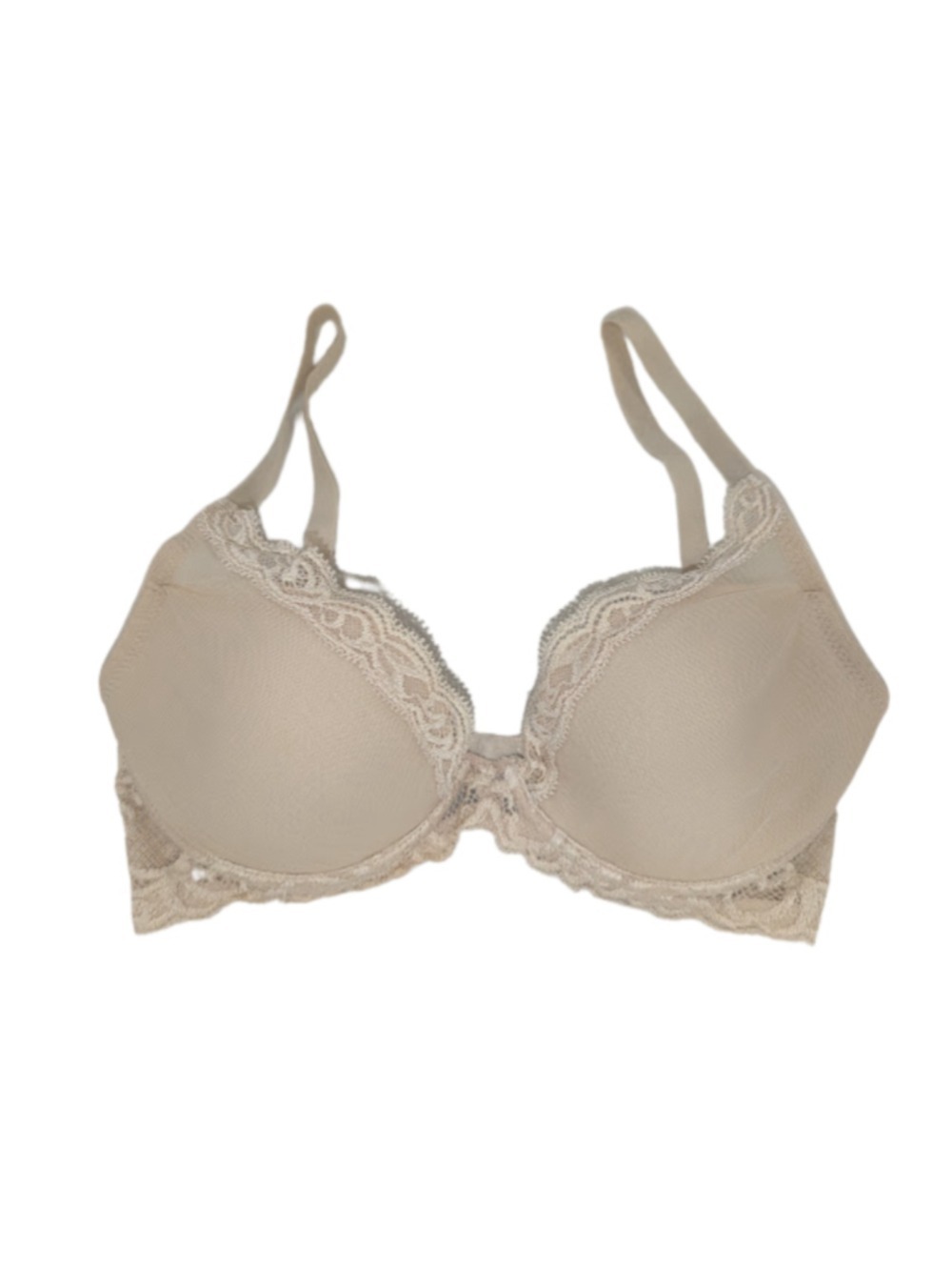 Natori 32D Nude Beige Lace Underwire Contour Bra Feminine Luxury Everyday